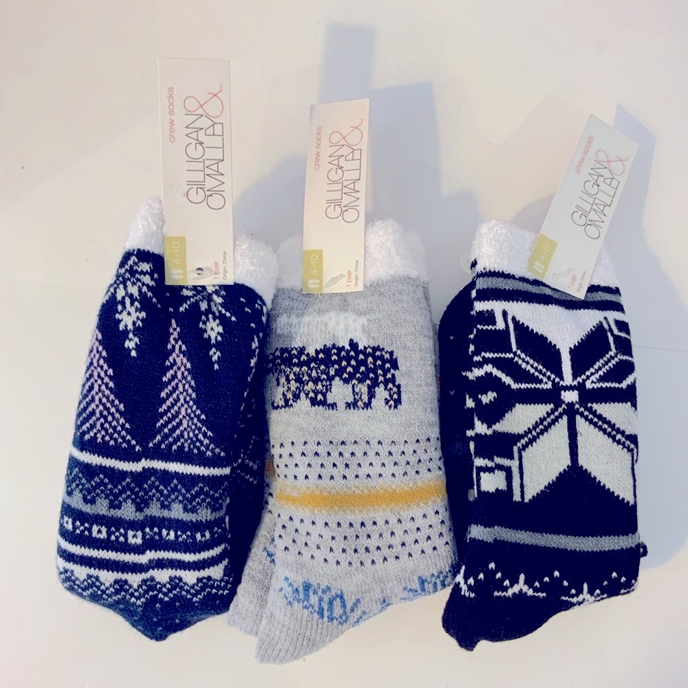 Gilligan & O'malley Holiday Fuzzy Socks Med 4-10